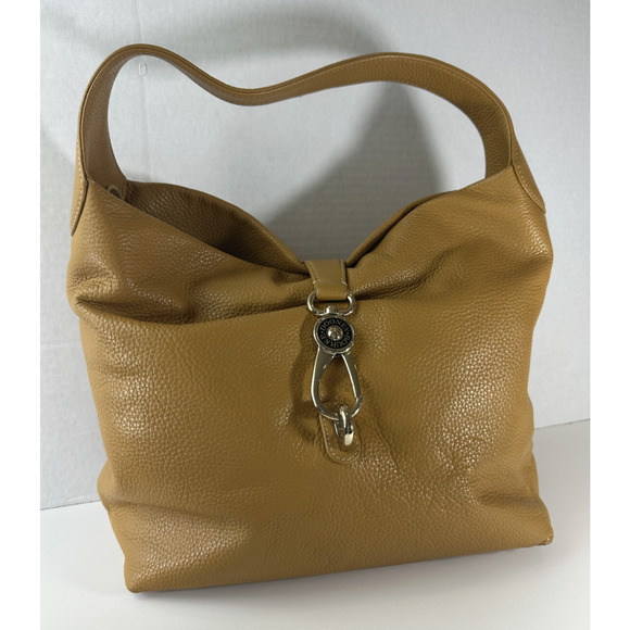 Dooney & Bourke Samba Logo Lock Sac with Keyring Hobo Shoulder Bag Toffee Purse - Picture 14 of 16